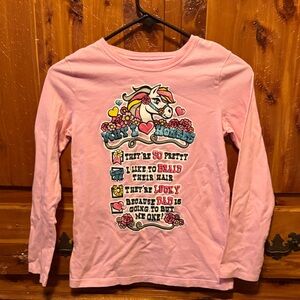 Pre-Owned Pink Unicorn Graphic Kids Shirt